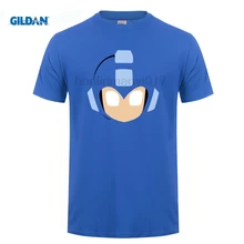 GILDAN Mega Man Retro Video Game Face T Shirt O Neck T-shirt Short Sleeve Round Neck Shirt Promotion Men Summer Short Sleeves snap fastener embellished color spliced v neck short sleeves t shirt for men