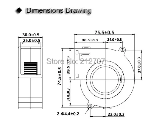 Gdstime DC 24 В 2Pin 75 мм x 30 7530 шарикоподшипник радиальный турбоохлаждающий