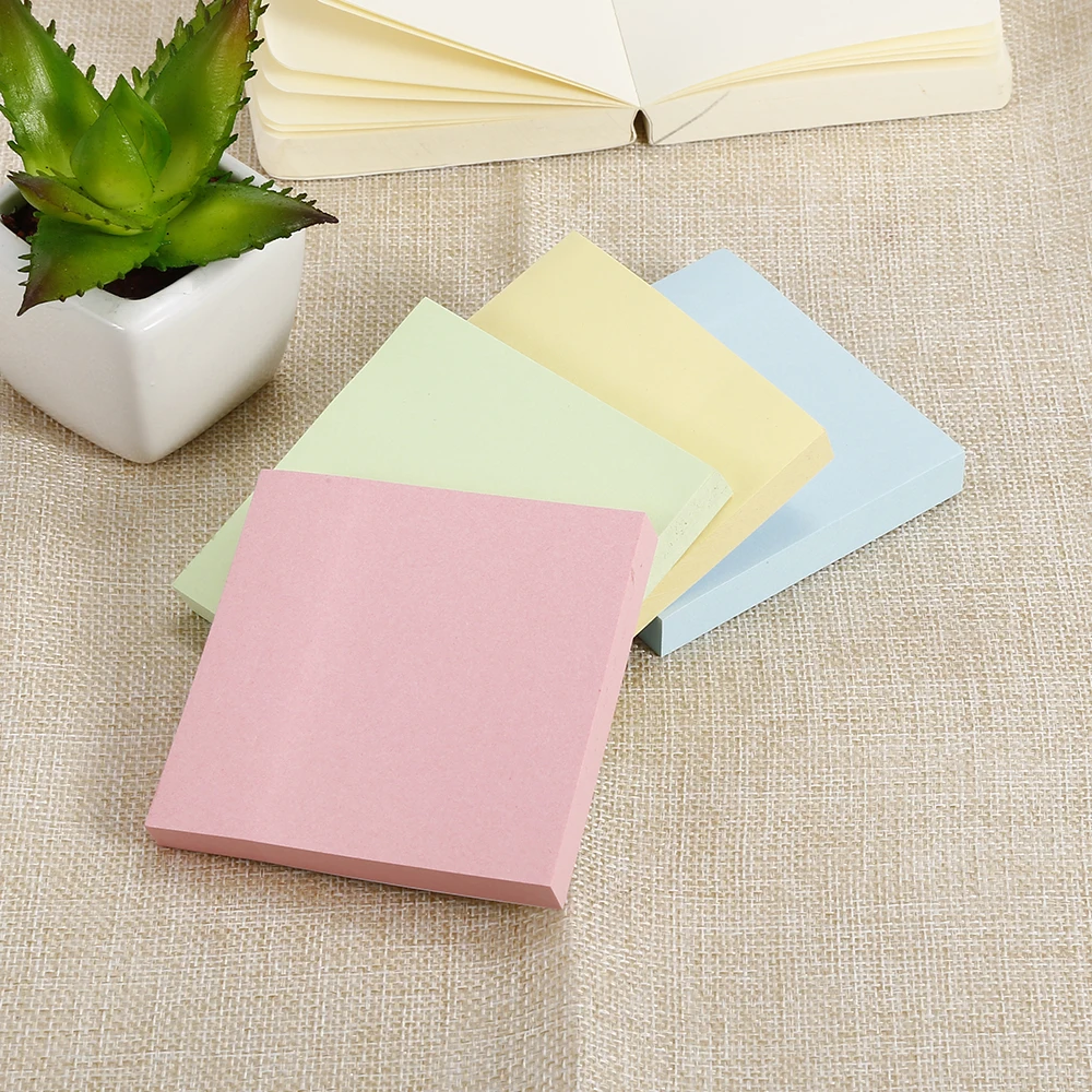 

100 Sheets 1 Colour 76*76mm Size Color Paper Memo Pad Sticky Notes Bookmark Point It Marker Memo Sticker Office School Supplies