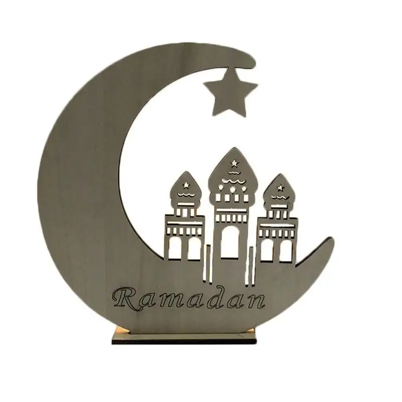 

Innovation Ramadan Festival Craft Ornaments Wooden Ornaments Muslim Islam Eid Castle Beautiful Moon Wooden Decorative Props