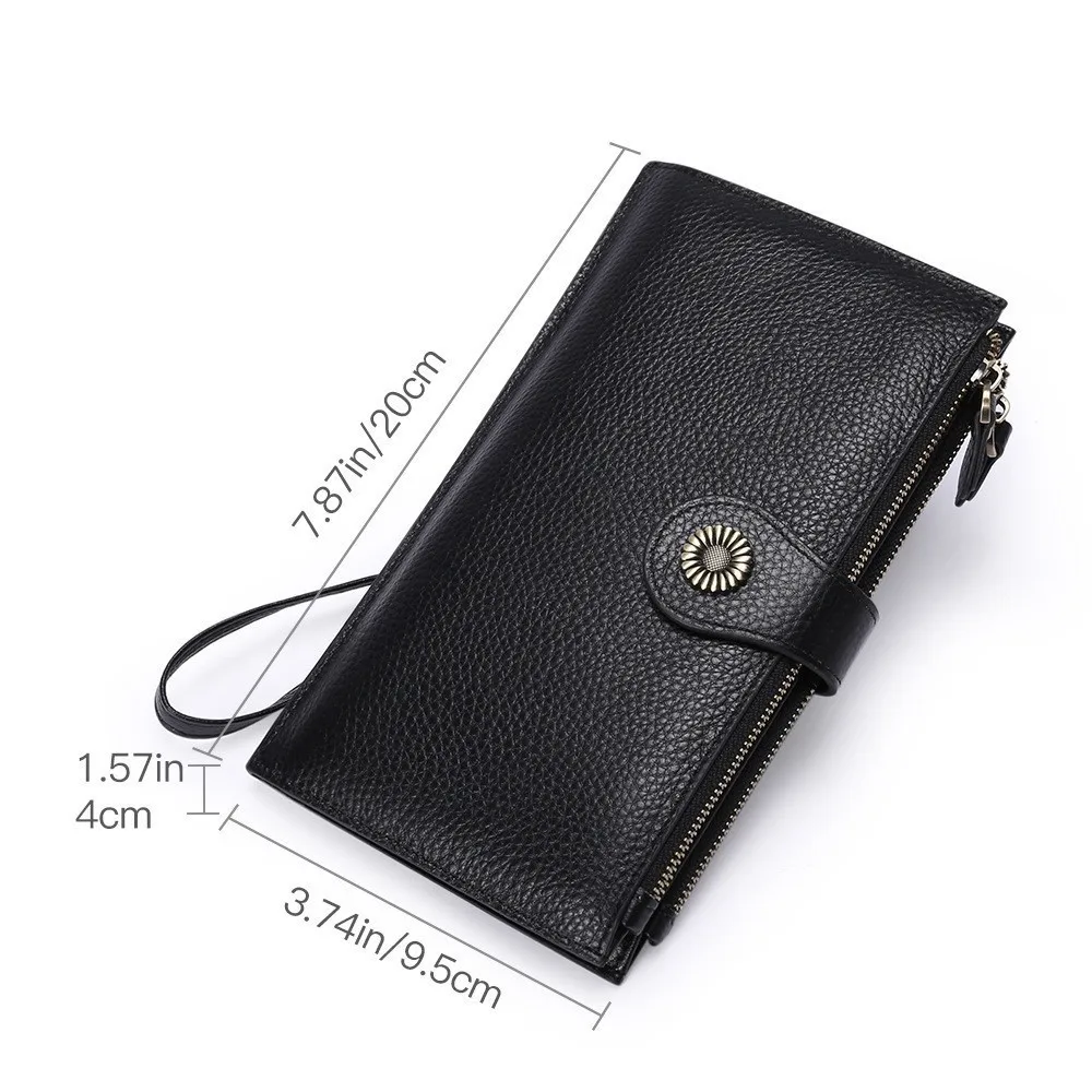 

Fashion Women Wallets Genuine Leather High Quality Long Female Wallets Brand Designer Clutch Casual Women Purse Lady Card Holder