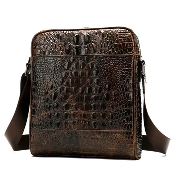 

New Fashion Genuine Leather Men Briefcas Crocodile Small Business Bag Briefcase Luxury Shuolder Bag Crossbody Bag For Mens