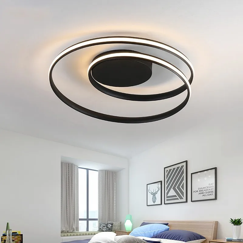

Modern LED Ceiling Lights Lamp For Living Bedroom Study Room White Black Surface Mounted Remote Control plafonnier Lampara Techo
