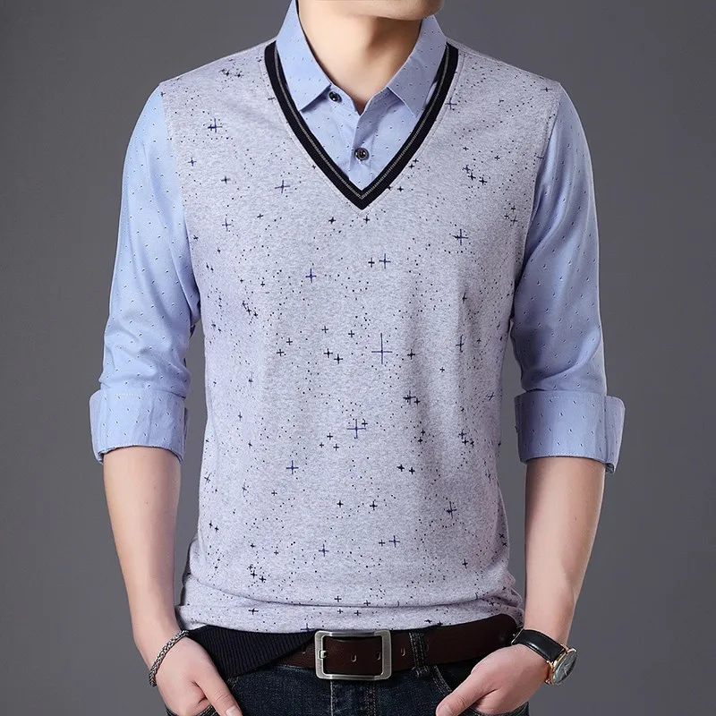 

Men Twinset 2019 New Spring Fashion Brand Sweater For Mens Pullover V Neck Slim Fit Knit Warm Autumn Style Casual Mens Clothes