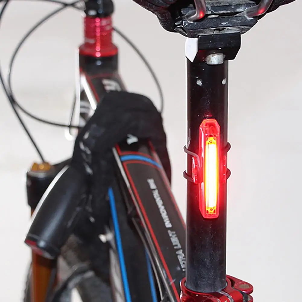 Охлаждать USB Перезаряжаемые Велосипед Сзади Прокат светодиодный лампы безопасности предупреждающий задний фонарь