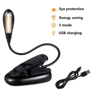 

Adeeing Clamp Clip On LED Book Reading Light Flexible Bedside Lamp for Music Stand Portable USB Rechargeable Book Lights