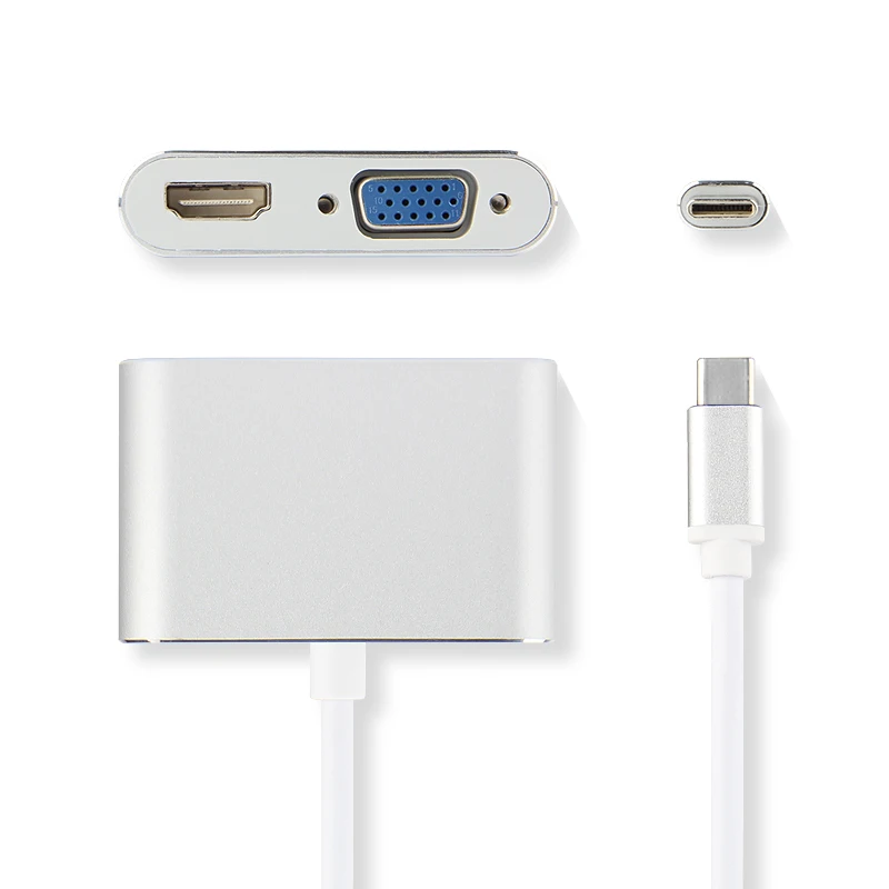 Адаптер конвертер HUWEI USB C в HDMI VGA Женский Кабель концентратор для iPad Pro 11 12 9 дюйма