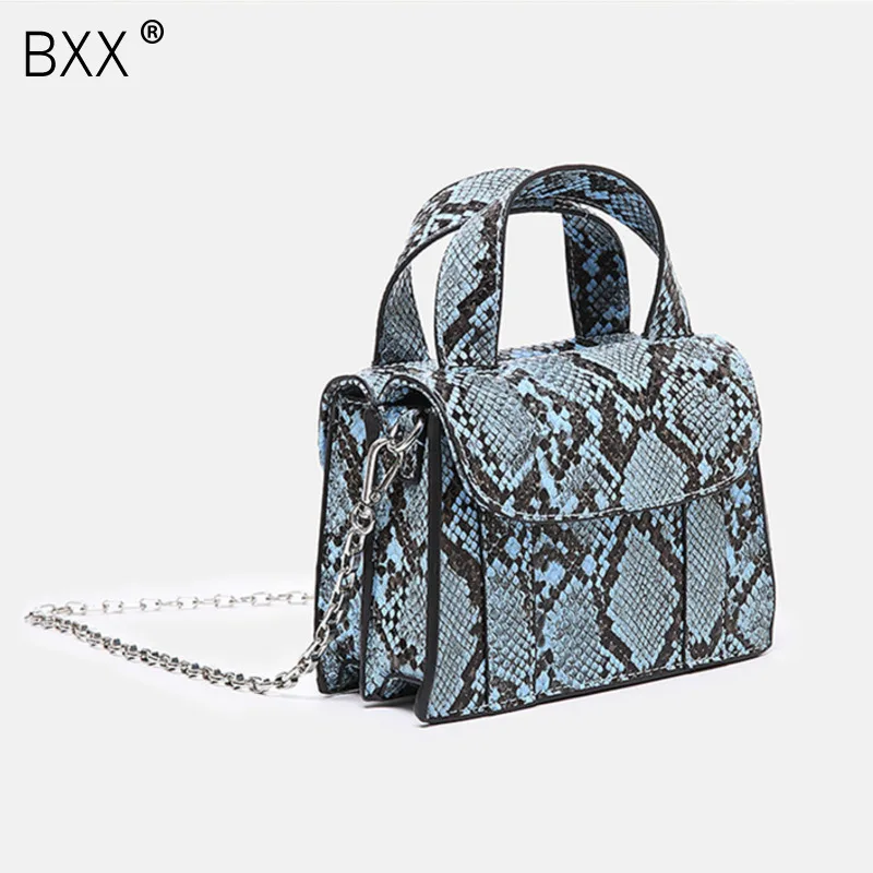 

[BXX] 2019 New Fashion Women's Single Shouler Crossbody Bag Female All-match Mini Snake Printing Chain Handbag Tide HE641