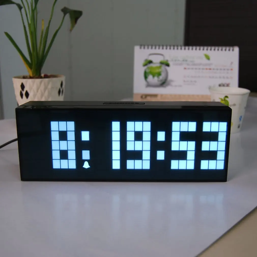 

Decorative Alarm clocks Temp dual Display Electronic LED Clock Square Rectangle Multi-function Desk Clocks