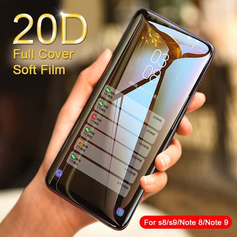 

20D Full Curved Soft Hydrogel Film For Samsung Galaxy S9 S8 Plus Note 9 8 Screen Protector For Samsung S9 S7 S6 Edge Not Glass