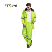 Высокая видимость светоотражающий костюм для дождливой погоды светящийся защитный дождевик для походов на открытом воздухе для верховой езды водонепроницаемый Оксфорд ткань покрытие
