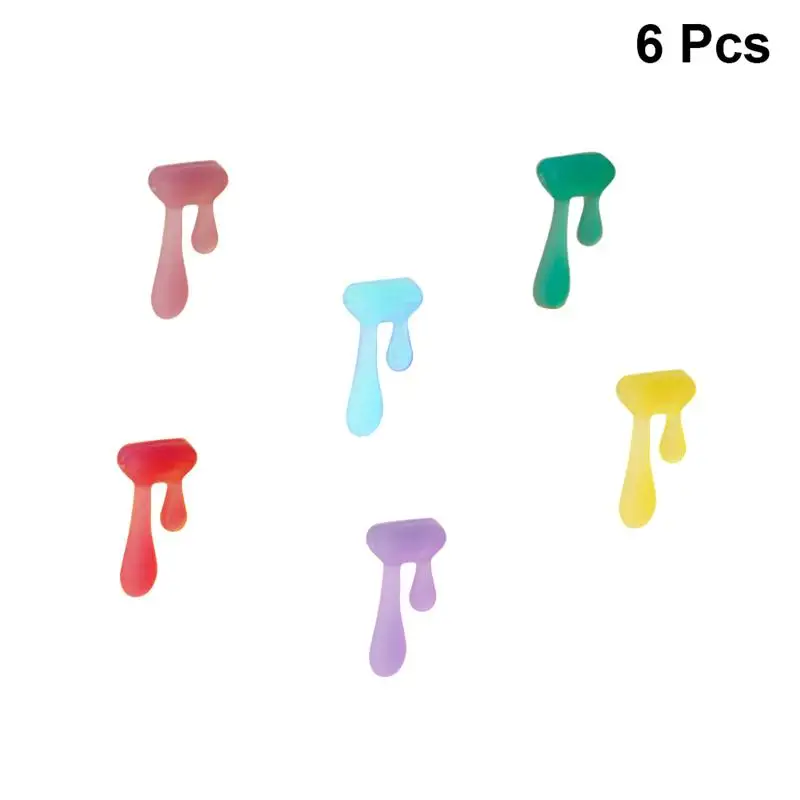 

6 pcs Wine Glasses Drinking and Tag Set, the Green Food Grade Water Drop Glass Markers Glass Tag Set