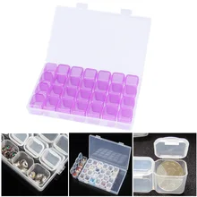 28 Маникюр для ногтей сетка художественная коробка кристалл стикер камень бриллианты Органайзер пластиковые съемные серьги Дисплей Чехол Контейнер для лекарств