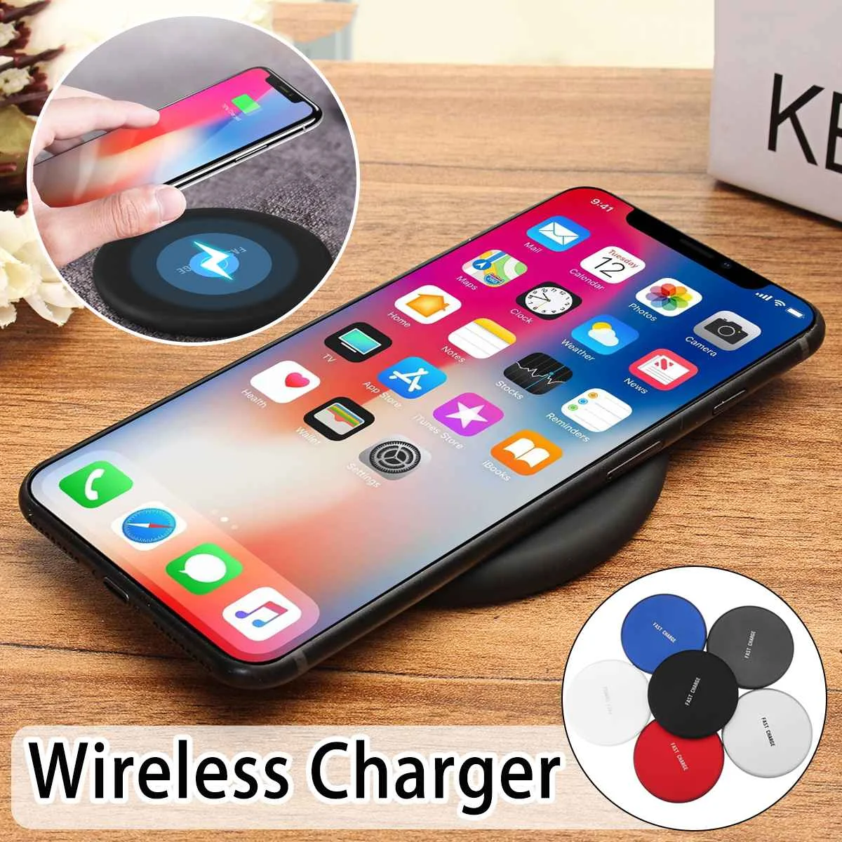10W Qi Fast Wireless Charger Charging Pad For iPhone X XR