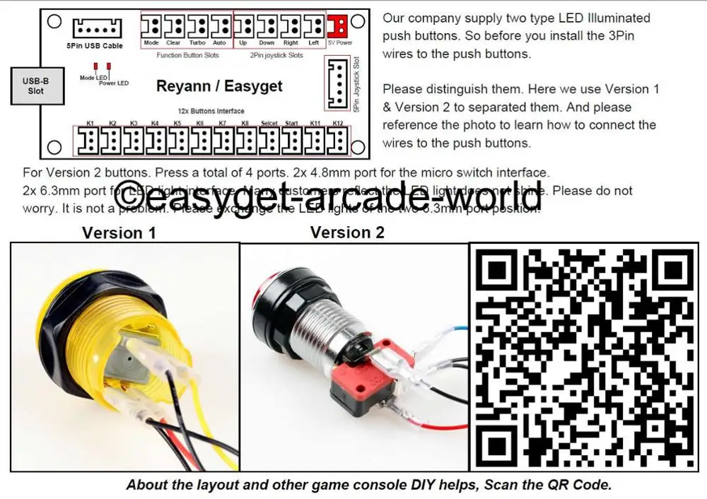 Reyann аркадные наборы DIY части нулевой задержки светодиодный USB кодировщик доска до 5 Pin джойстик для MAME кабинета и Raspberry PI Retropie проекта