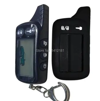 

2-way TZ9010 LCD Remote Control TZ 9010 Key Fob + Silicone Case for Vehicle Security Car Alarm System Tomahawk TZ-9010 Keychain
