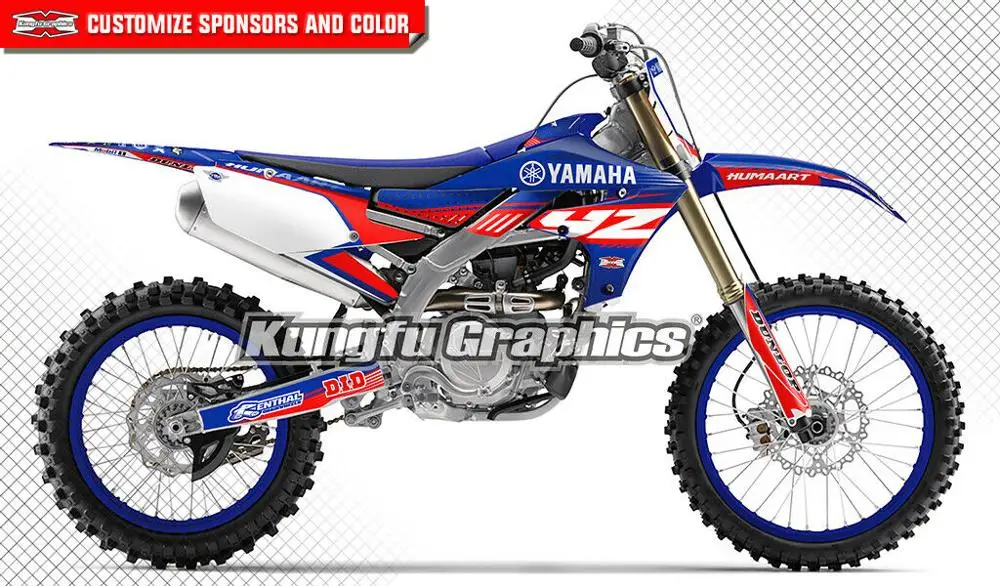 KUNGFU графика Dirt Bike Motorrad Aufkleber набор эндуро гоночных наклеек декоративный для Yamaha YZ