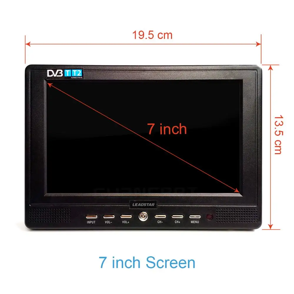 LEADSTAR-Mini TV Digital portátil de 16 pulgadas, dispositivo recargable,  compatible con DVB-T2, ISDBT, ATSC, Hevc, H265, 10Bit, Dolby D16