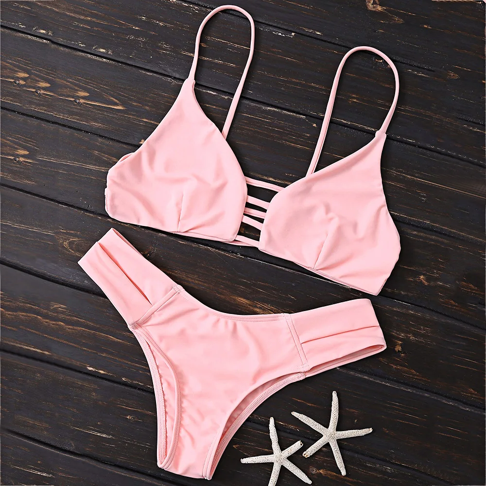 

ZAFUL New Bikinis Spaghetti Straps Ladder Cut Swimming Suit Ladder Cut Cheeky Swimsuit Women's Swimwear Two Piece Padded Swimmer