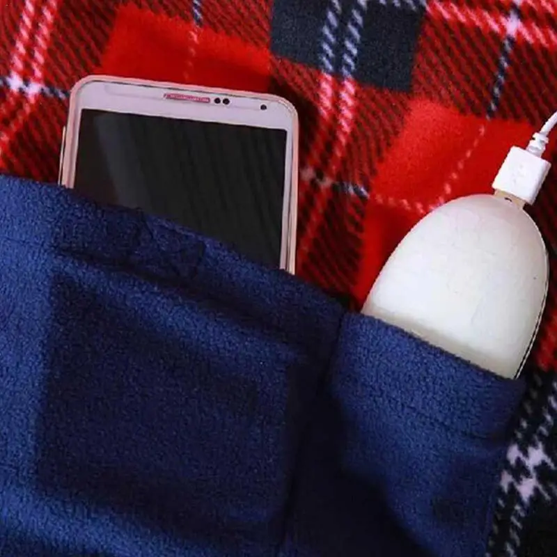 Зимняя электрическая грелка машинная стирка нагревательное одеяло грелка для тела может хранить портативный аккумулятор и мобильный телефон