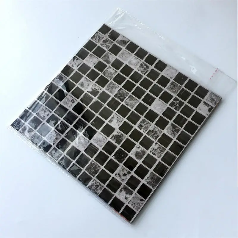 10pcs Self Adhesive Mosaic Tile Sticker,Kitchen Backsplash Bathroom Wall Tile Stickers Decor Waterproof Peel&Stick PVC Tiles