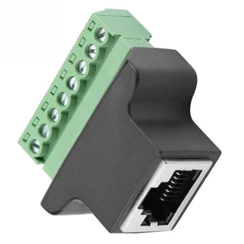 Ethernet RJ45 разъем мама к винтовой клемме 8 Pin CCTV цифровой адаптер DVR Соединитель