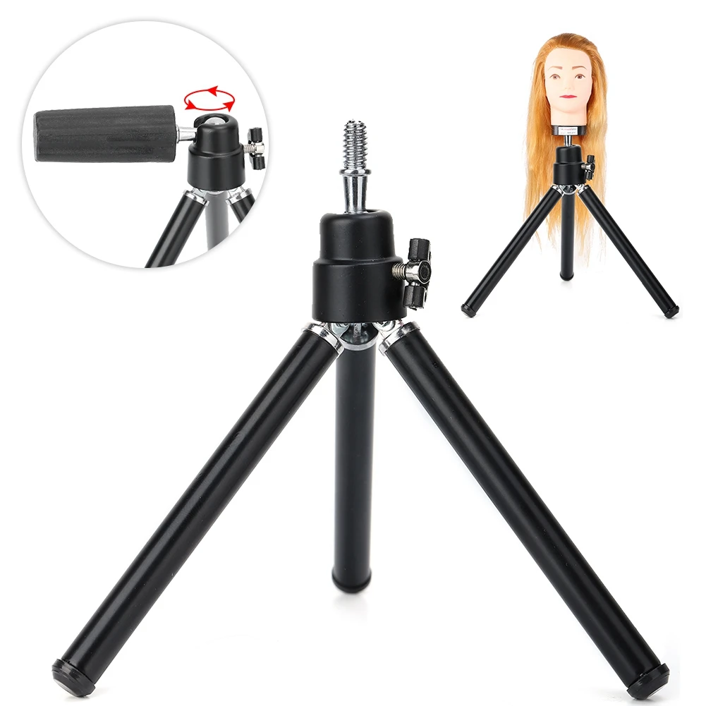 

Mannequin Head Tripod Stand Holder Adjustable Salon Model Hairdressing Training Head Holder a