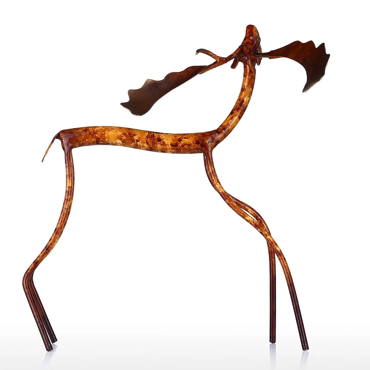 Tooarts Bow/Raise Head Moose Iron Sculpture Home Decoration Crafts Metal Animal Sculpture Artwork For Home Office Decoration Tooarts Bow/Raise Head Moose Iron Sculpture Home Decoration Crafts Metal Animal Sculpture Artwork For Home Office Decoration