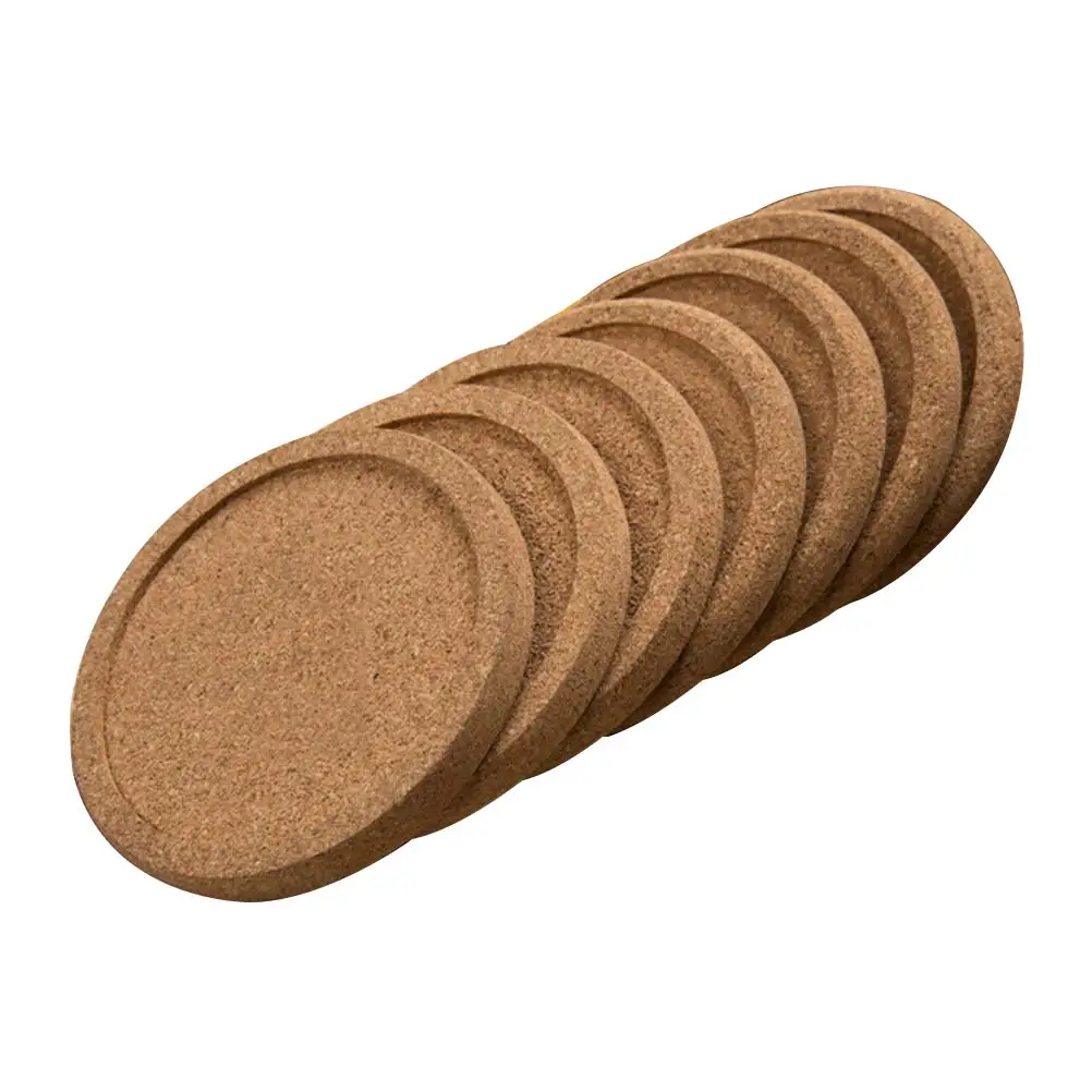 

12 Pcs Cork Coasters Absorbent Simple Table Placemat Dining Mat Water Tray Drink Coasters for Home Restaurant Office Bar