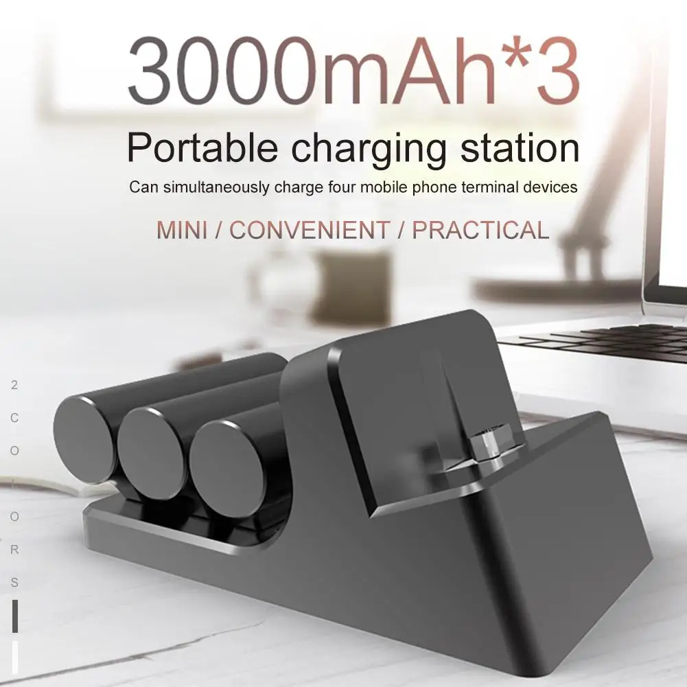 

9000mAh Magnetic Power Bank 3 x 3000mAh Polymer Lithium Magnet Mini Finger Portable Power Source Charger for IOS Type C Android