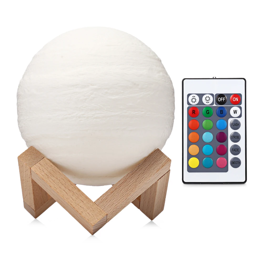 

15CM 3D Printing Planet Light USB Multiple Modes Romantic Night Lamp With Remote Control For Bedroom Study Office Decoration