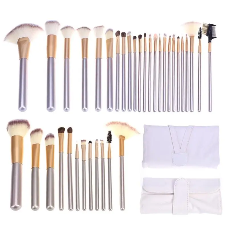 

24pcs/Set Makeup Brushes Champagne Color Cosmetic Foundation Makeup Tools