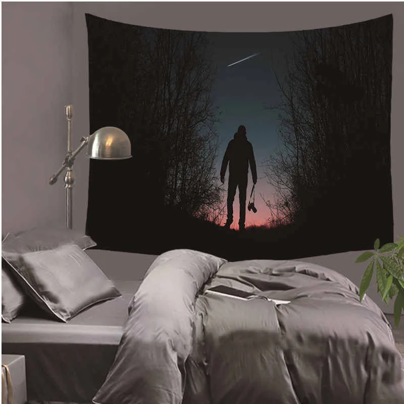 

Scenery Decor Tapestry Spring Garden Bridge Green Tree Turquoise Water Wall Hanging Dorm