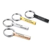 Personalizado barra gravado chaveiro namorado presente mensagem personalizado quatro lados