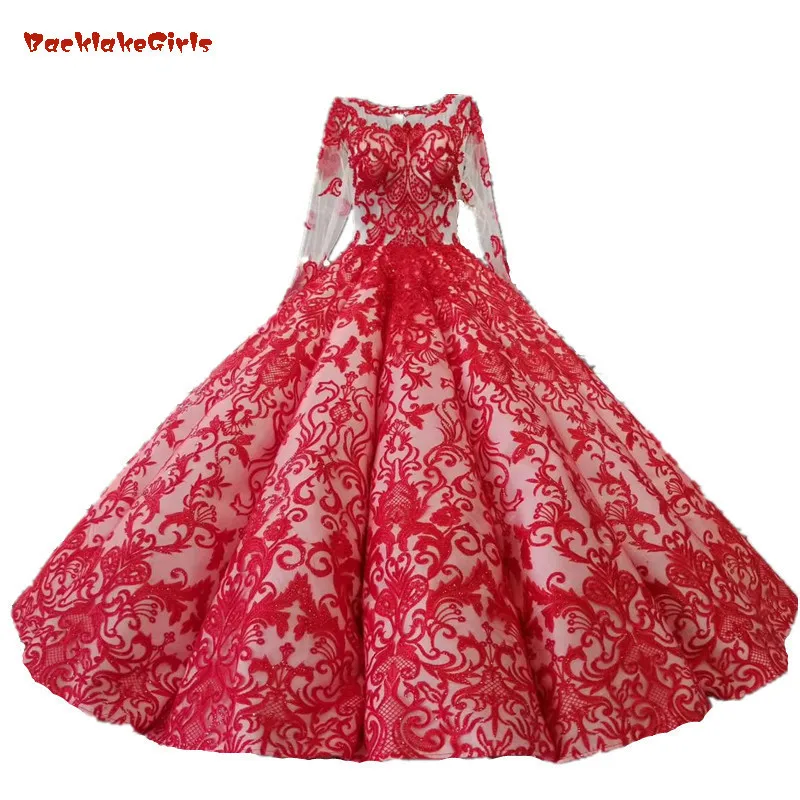 

100% Real Photos Robe De Mariage Luxury Bride Dresses 2018 Bridal Gowns Floor Length Lace Bea