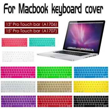 

Colored Silicone keyboard protector cover For Macbook 13" 15" Pro touch bar A1706 A1707 waterproof dustproof keyboard film
