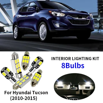 

8x Car LED Light Bulb Kit For 2010-2015 Hyundai Tucson Interior Dome Map trunk Lights Package Kit car-styling Auto Accessories
