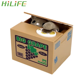 

HILIFE Automated Panda Cat Steal Coin Bank Home Decor Plastic Piggy Banks Kids Gift Cute Electronic Money Boxes Money Saving Box