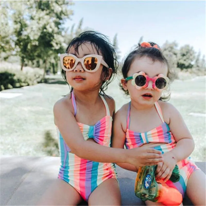 

PUDCOCO Newborn Infant Baby Girl Rainbow Bikini Swimwear Swimsuit Summer Bathing Suit