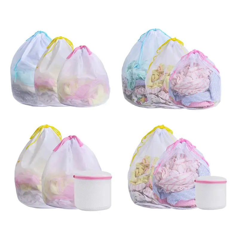 

Drawstring Laundry Bags 3 Pack Large Rip-stop Prevent Unravel Laundry Bag Durable Double Stitching White Household Cleaning