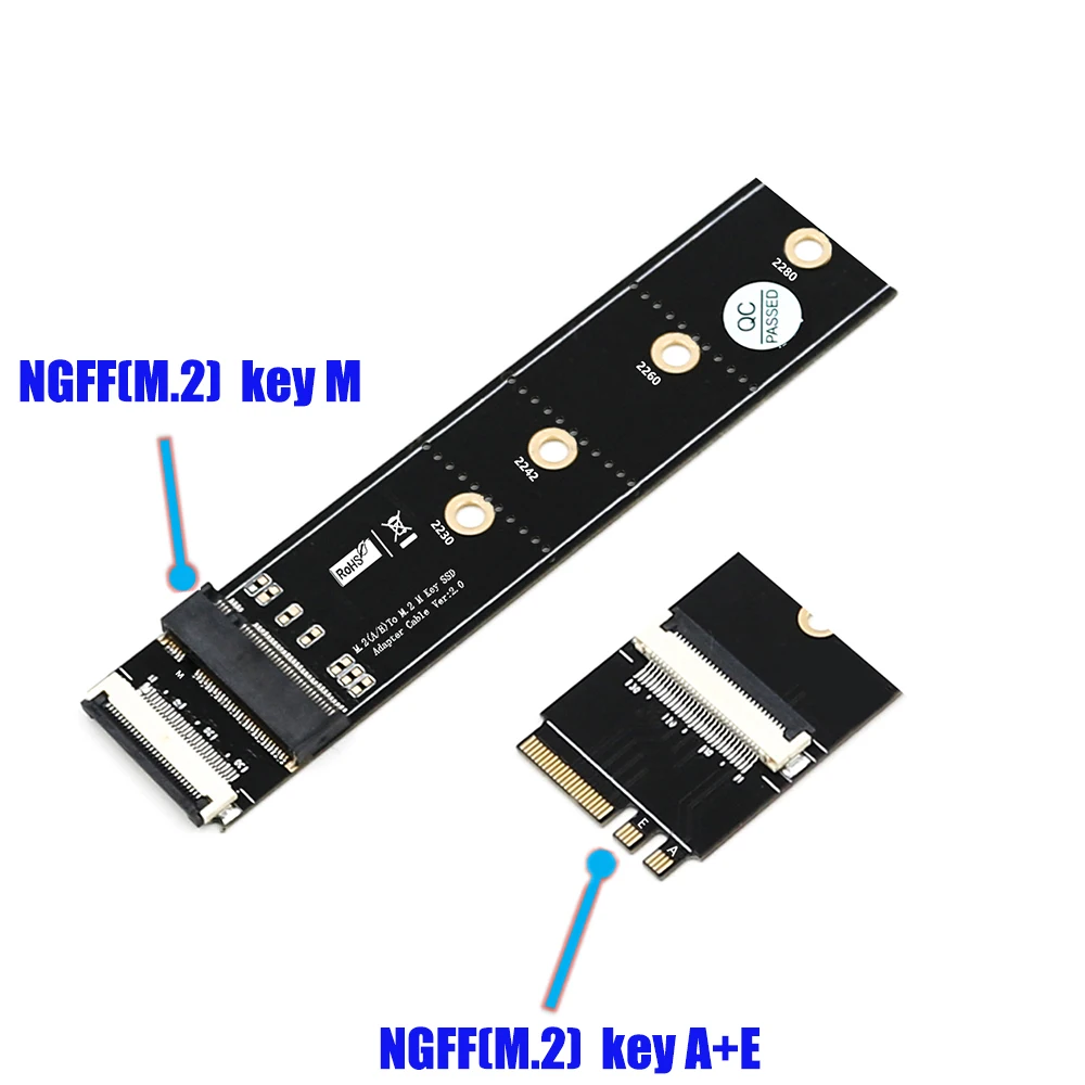 M.2 for NGFF Key M to Key A+E Extension Cable Adapter Card For 2230/2242/2260/2280 Laptop SSD Adapter ssd adapter card m.2 to pcie adapter m.2 expansion card pcie usb adapter card