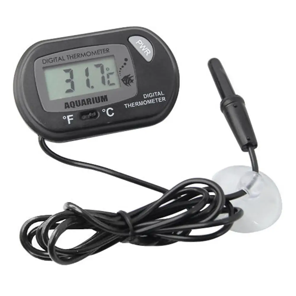 

LanLan Black Digital LCD Water Thermometer with Sucker for Reptile Feeding Box Fish Tank Aquarium