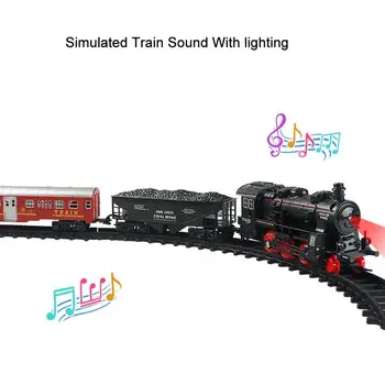 

ABS Retro Simulation Electric Track Train Assemble Toy Children Track Small Train Toy Track Train Set Holiday Gift