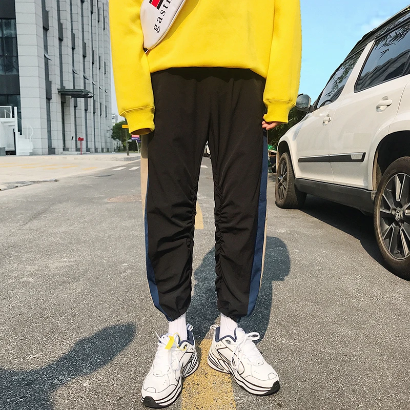 

2019 Spring Men's New Striped Foot Harem Pants Fashion Youth Casual Loose Trend Personality joggers sweatpants trousers men