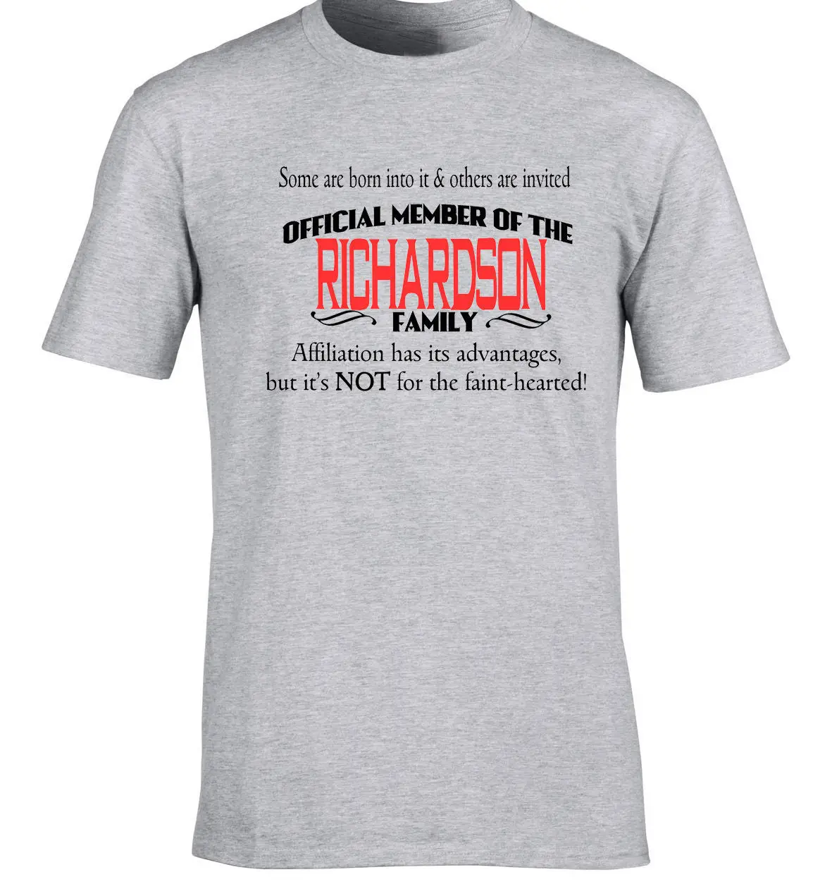 

Richardson Family Surname T-Shirt Birthday Gift Any Name Reunion Event Ocn 100% Cotton Men Women T Shirt Tees