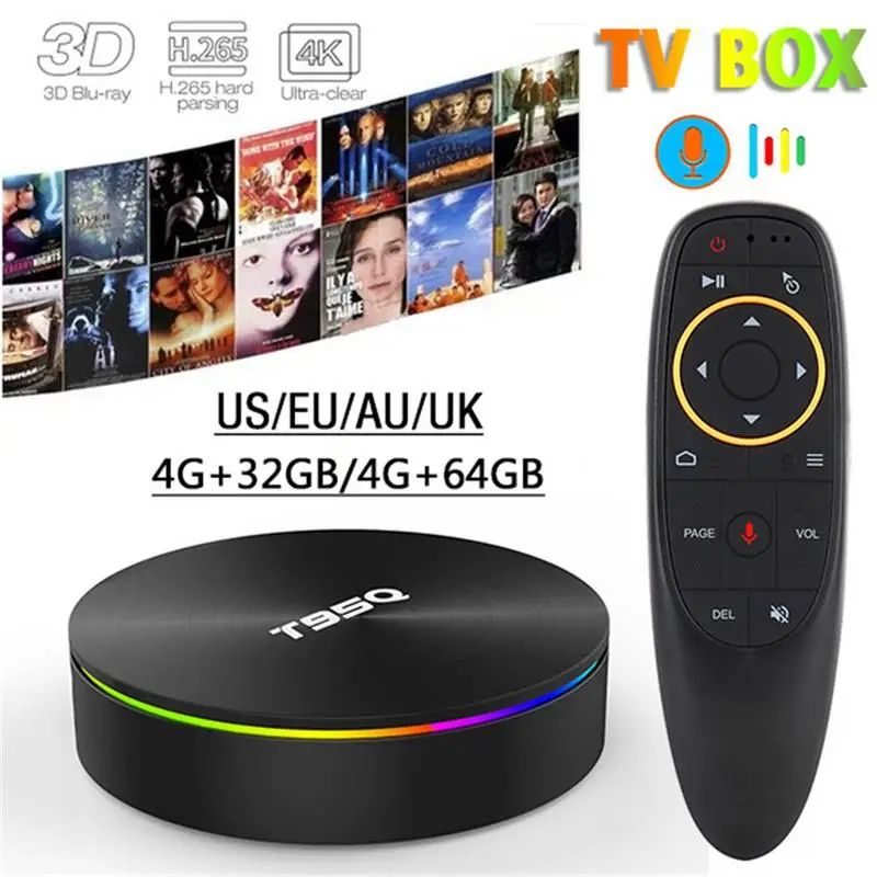 T95Q TV Box S905X2 Android 8.1 4G/64GB Smart Network Player With Bluetooth Voice Remote Control Set Top Box