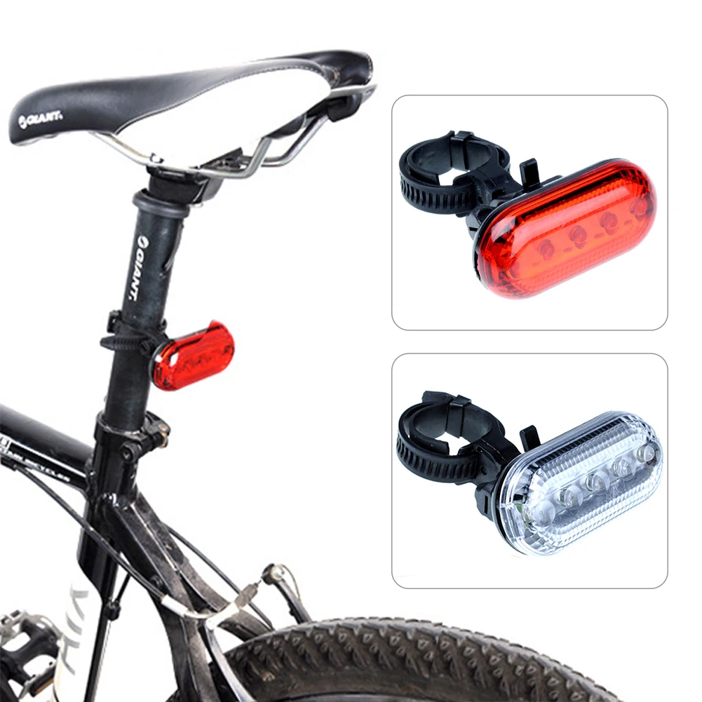 5LED Bicycle Cycling Front Rear Tail Helmet Red White Waterproof LED