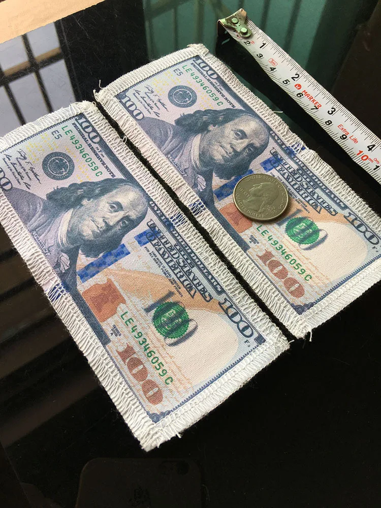 

Fine Currency USD Dollar Embroidery Patches Clothes Stickers Money Fun Cheap Patches For Clothing Bag Sew On Applique Badge