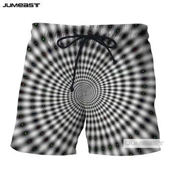 

Jumeast Geometric Pattern 3D Print Vertigo Circle Design Short Pants Funny Men/Women Sport Loose Size Short Novelty Board Shorts