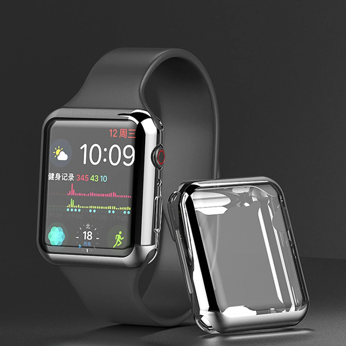 Для Apple Watch Series 4 44 мм чехол тонкий 360 прозрачный мягкий ТПУ протектор экрана